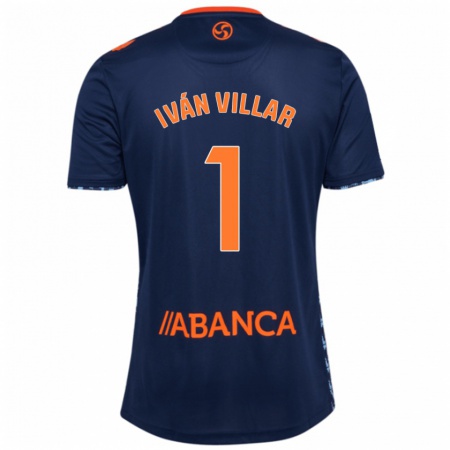 Kandiny Enfant Maillot Iván Villar #1 Bleu Marine Tenues Extérieur 2024/25 T-Shirt