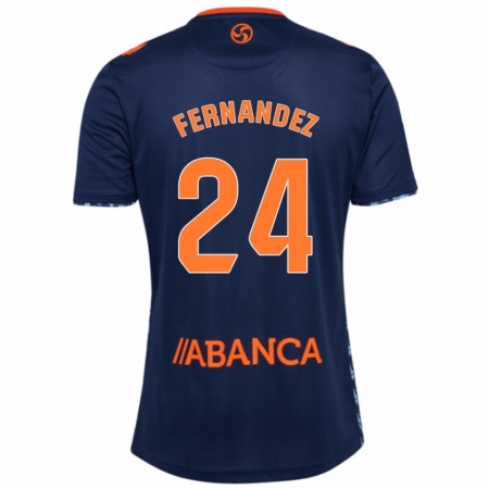 Kandiny Enfant Maillot César Fernández #24 Bleu Marine Tenues Extérieur 2024/25 T-Shirt