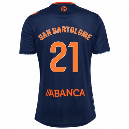 Kandiny Enfant Maillot Víctor San Bartolomé #21 Bleu Marine Tenues Extérieur 2024/25 T-Shirt