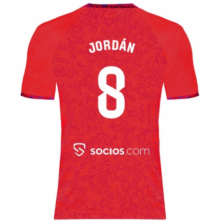 Kandiny Enfant Maillot Joan Jordán #8 Rouge Tenues Extérieur 2024/25 T-Shirt