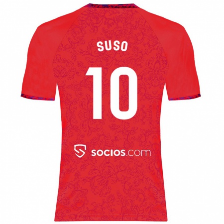 Kandiny Enfant Maillot Suso #10 Rouge Tenues Extérieur 2024/25 T-Shirt