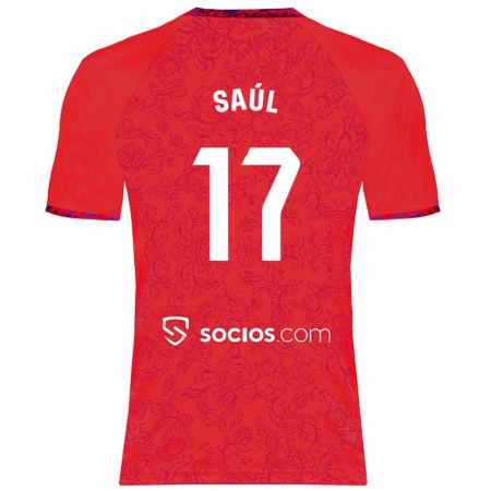 Kandiny Enfant Maillot Saúl Ñíguez #17 Rouge Tenues Extérieur 2024/25 T-Shirt