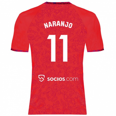 Kandiny Enfant Maillot Mario Naranjo #11 Rouge Tenues Extérieur 2024/25 T-Shirt