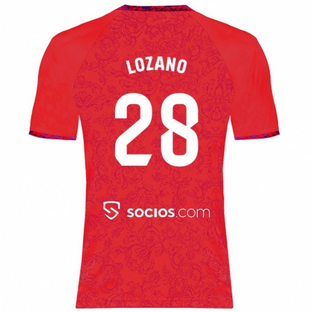 Kandiny Enfant Maillot Elena Lozano #28 Rouge Tenues Extérieur 2024/25 T-Shirt