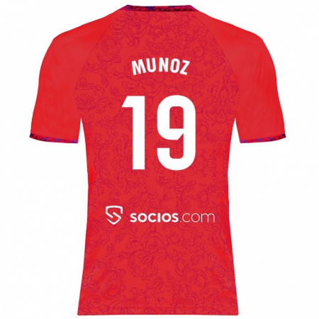 Kandiny Enfant Maillot Iker Muñoz #19 Rouge Tenues Extérieur 2024/25 T-Shirt