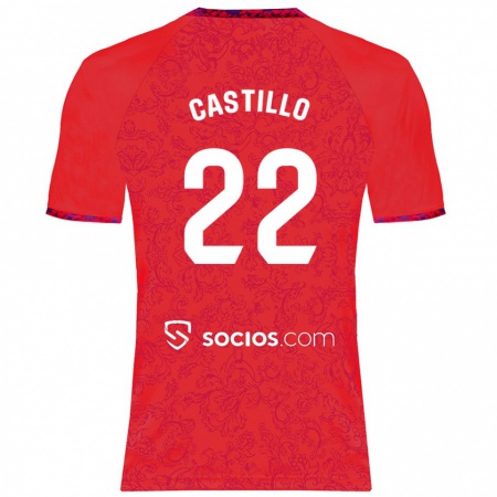 Kandiny Enfant Maillot José Castillo #22 Rouge Tenues Extérieur 2024/25 T-Shirt