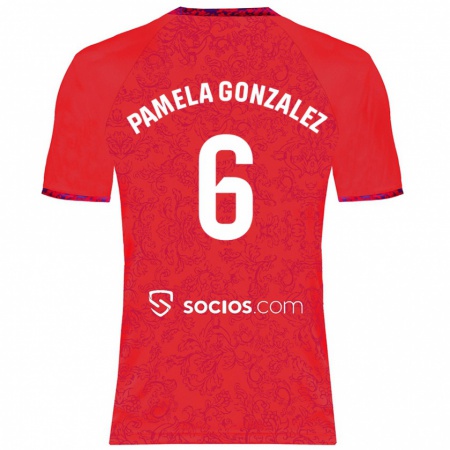 Kandiny Enfant Maillot Cinthia Pamela González Medina #6 Rouge Tenues Extérieur 2024/25 T-Shirt