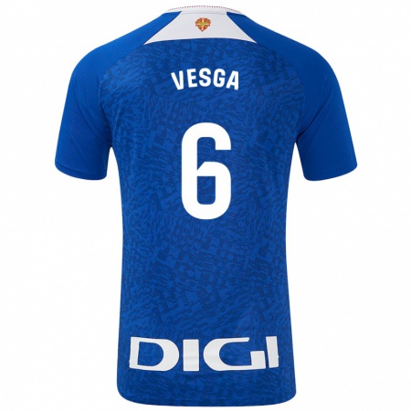 Kandiny Enfant Maillot Mikel Vesga #6 Bleu Roi Tenues Extérieur 2024/25 T-Shirt