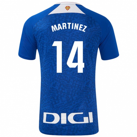 Kandiny Enfant Maillot Pablo Martínez #14 Bleu Roi Tenues Extérieur 2024/25 T-Shirt