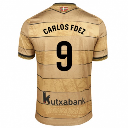 Kandiny Enfant Maillot Carlos Fernández #9 Marron Tenues Extérieur 2024/25 T-Shirt