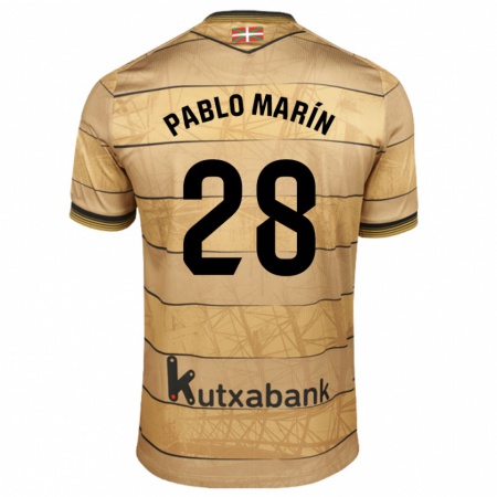 Kandiny Enfant Maillot Pablo Marín #28 Marron Tenues Extérieur 2024/25 T-Shirt