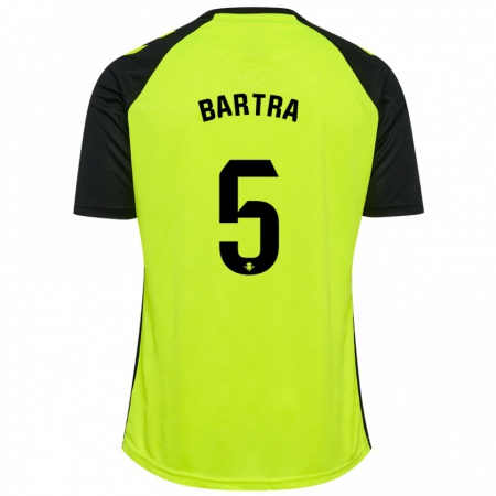 Kandiny Enfant Maillot Marc Bartra #5 Jaune Fluo Noir Tenues Extérieur 2024/25 T-Shirt