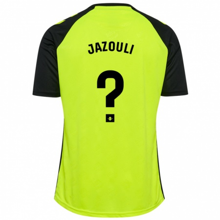 Kandiny Enfant Maillot Mohamed Jazouli #0 Jaune Fluo Noir Tenues Extérieur 2024/25 T-Shirt