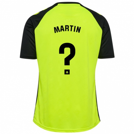 Kandiny Enfant Maillot Adrián Martín #0 Jaune Fluo Noir Tenues Extérieur 2024/25 T-Shirt