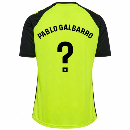 Kandiny Enfant Maillot Juan Pablo Galbarro #0 Jaune Fluo Noir Tenues Extérieur 2024/25 T-Shirt