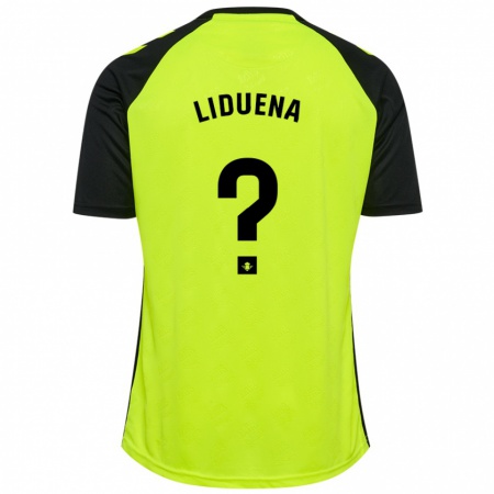 Kandiny Enfant Maillot Rubén Lidueña #0 Jaune Fluo Noir Tenues Extérieur 2024/25 T-Shirt