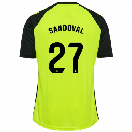 Kandiny Enfant Maillot Keimer Sandoval #27 Jaune Fluo Noir Tenues Extérieur 2024/25 T-Shirt