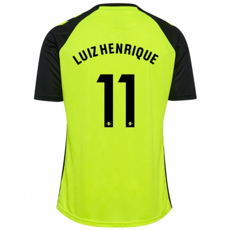 Kandiny Enfant Maillot Luiz Henrique #11 Jaune Fluo Noir Tenues Extérieur 2024/25 T-Shirt