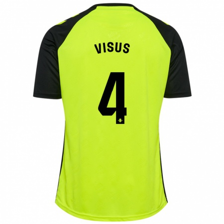 Kandiny Enfant Maillot Ricardo Visus #4 Jaune Fluo Noir Tenues Extérieur 2024/25 T-Shirt