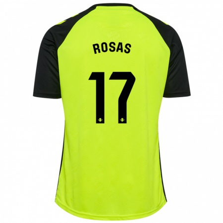 Kandiny Enfant Maillot Berto Rosas #17 Jaune Fluo Noir Tenues Extérieur 2024/25 T-Shirt