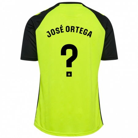 Kandiny Enfant Maillot José Ortega #0 Jaune Fluo Noir Tenues Extérieur 2024/25 T-Shirt