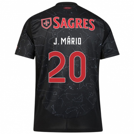 Kandiny Enfant Maillot João Mário #20 Noir Rouge Tenues Extérieur 2024/25 T-Shirt