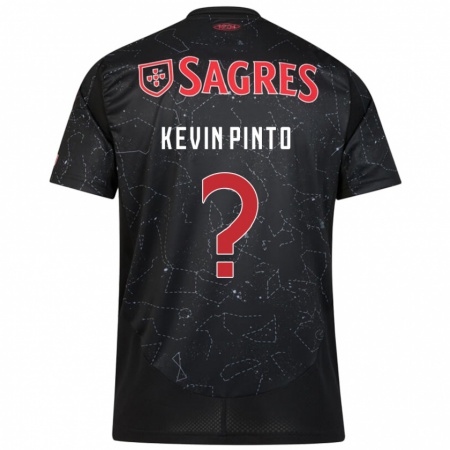 Kandiny Enfant Maillot Kevin Pinto #0 Noir Rouge Tenues Extérieur 2024/25 T-Shirt