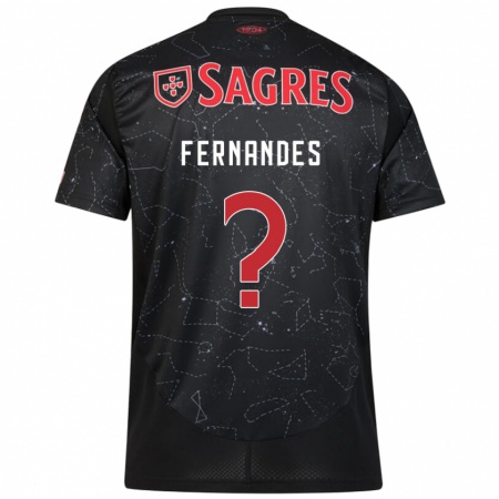 Kandiny Enfant Maillot Ricardo Fernandes #0 Noir Rouge Tenues Extérieur 2024/25 T-Shirt