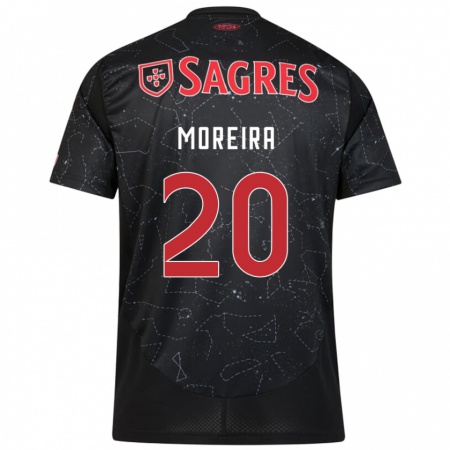 Kandiny Enfant Maillot André Moreira #20 Noir Rouge Tenues Extérieur 2024/25 T-Shirt