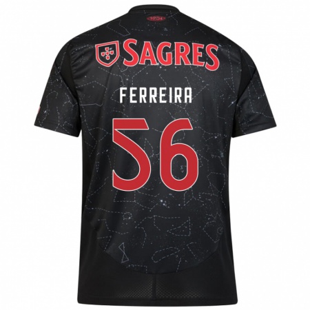 Kandiny Enfant Maillot Martim Ferreira #56 Noir Rouge Tenues Extérieur 2024/25 T-Shirt