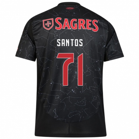 Kandiny Enfant Maillot Leandro Santos #71 Noir Rouge Tenues Extérieur 2024/25 T-Shirt