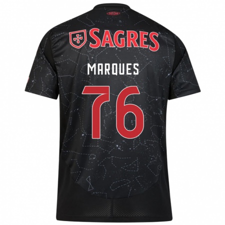 Kandiny Enfant Maillot Gustavo Marques #76 Noir Rouge Tenues Extérieur 2024/25 T-Shirt