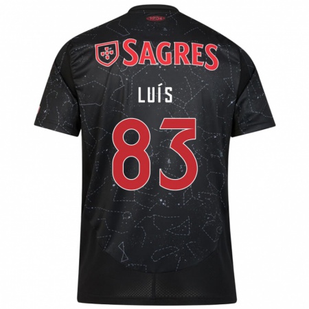 Kandiny Enfant Maillot Rafael Luís #83 Noir Rouge Tenues Extérieur 2024/25 T-Shirt