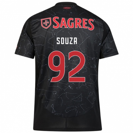 Kandiny Enfant Maillot Pedro Souza #92 Noir Rouge Tenues Extérieur 2024/25 T-Shirt