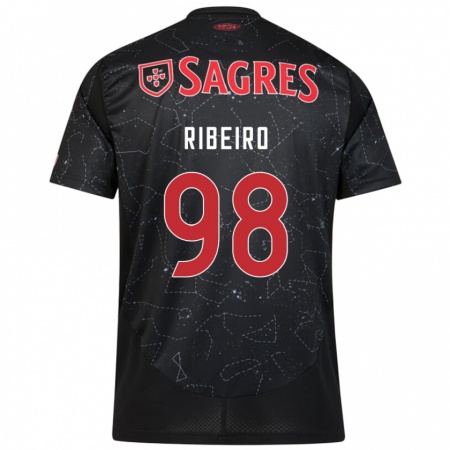 Kandiny Enfant Maillot Ricardo Ribeiro #98 Noir Rouge Tenues Extérieur 2024/25 T-Shirt