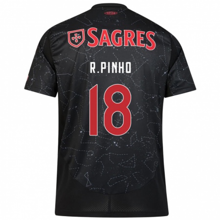 Kandiny Enfant Maillot Rodrigo Pinho #18 Noir Rouge Tenues Extérieur 2024/25 T-Shirt