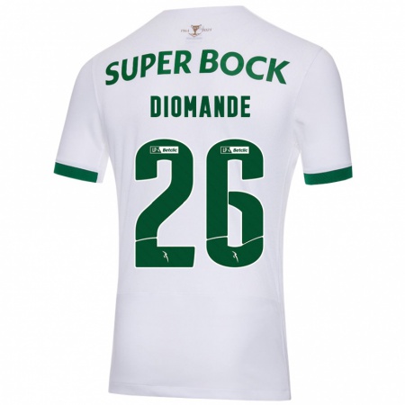 Kandiny Enfant Maillot Ousmane Diomande #26 Blanc Vert Tenues Extérieur 2024/25 T-Shirt