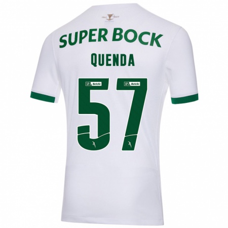 Kandiny Enfant Maillot Geovany Quenda #57 Blanc Vert Tenues Extérieur 2024/25 T-Shirt