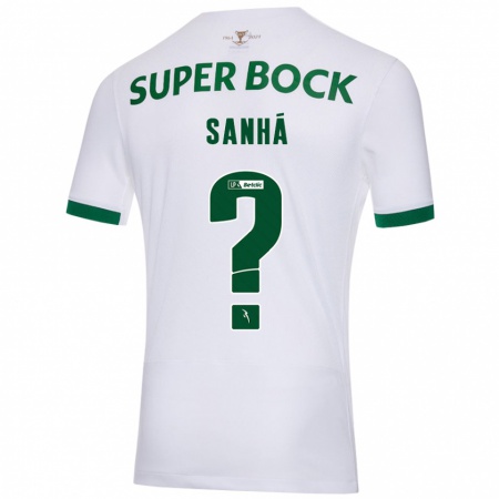 Kandiny Enfant Maillot Micael Sanhá #0 Blanc Vert Tenues Extérieur 2024/25 T-Shirt