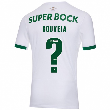 Kandiny Enfant Maillot Miguel Gouveia #0 Blanc Vert Tenues Extérieur 2024/25 T-Shirt