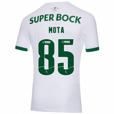 Kandiny Enfant Maillot Rafael Mota #85 Blanc Vert Tenues Extérieur 2024/25 T-Shirt