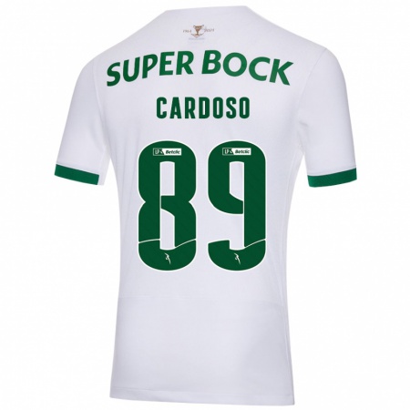 Kandiny Enfant Maillot Nilton Cardoso #89 Blanc Vert Tenues Extérieur 2024/25 T-Shirt