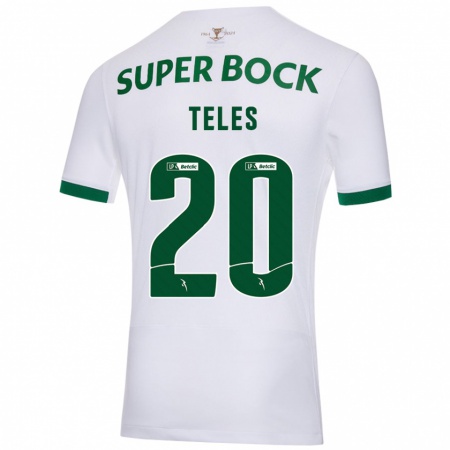 Kandiny Enfant Maillot Ana Teles #20 Blanc Vert Tenues Extérieur 2024/25 T-Shirt