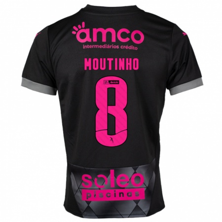 Kandiny Enfant Maillot João Moutinho #8 Noir Rose Tenues Extérieur 2024/25 T-Shirt