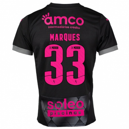 Kandiny Enfant Maillot João Marques #33 Noir Rose Tenues Extérieur 2024/25 T-Shirt