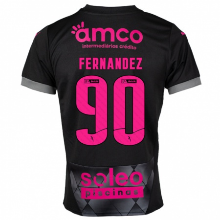 Kandiny Enfant Maillot Roberto Fernández #90 Noir Rose Tenues Extérieur 2024/25 T-Shirt