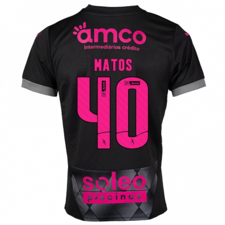 Kandiny Enfant Maillot João Matos #40 Noir Rose Tenues Extérieur 2024/25 T-Shirt