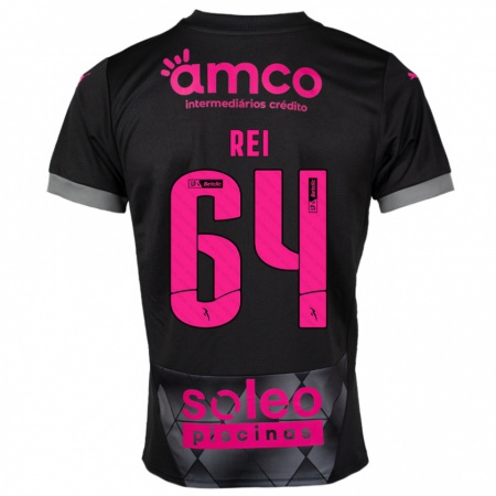 Kandiny Enfant Maillot Ricardo Rei #64 Noir Rose Tenues Extérieur 2024/25 T-Shirt