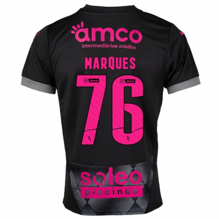 Kandiny Enfant Maillot Tomás Marques #76 Noir Rose Tenues Extérieur 2024/25 T-Shirt