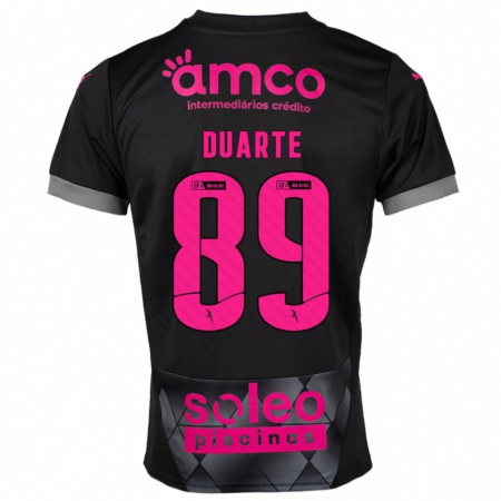 Kandiny Enfant Maillot Afonso Duarte #89 Noir Rose Tenues Extérieur 2024/25 T-Shirt